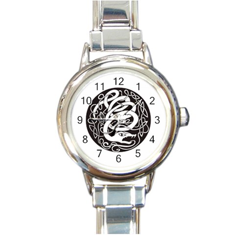 snake8808 Round Italian Charm Watch from ArtsNow.com Front