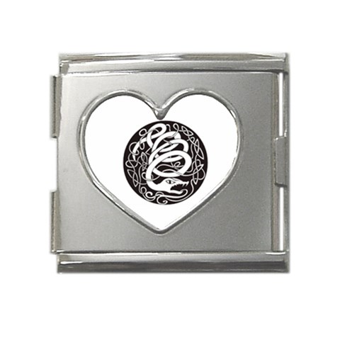 snake8808 Mega Link Heart Italian Charm (18mm) from ArtsNow.com Front
