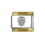 lion15298 Gold Trim Italian Charm (9mm)
