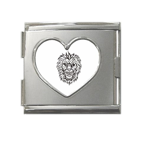 lion15298 Mega Link Heart Italian Charm (18mm) from ArtsNow.com Front
