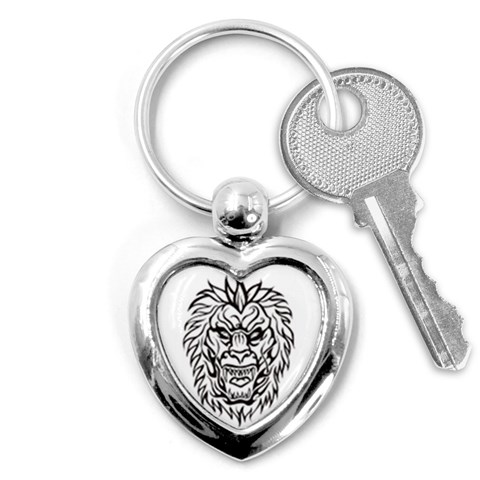 lion15298 Key Chain (Heart) from ArtsNow.com Front