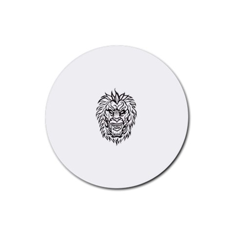 lion15298 Rubber Round Coaster (4 pack) from ArtsNow.com Front