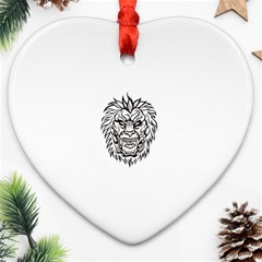 lion15298 Heart Ornament (Two Sides) from ArtsNow.com Front