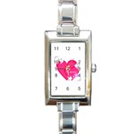 heart9453 Rectangular Italian Charm Watch