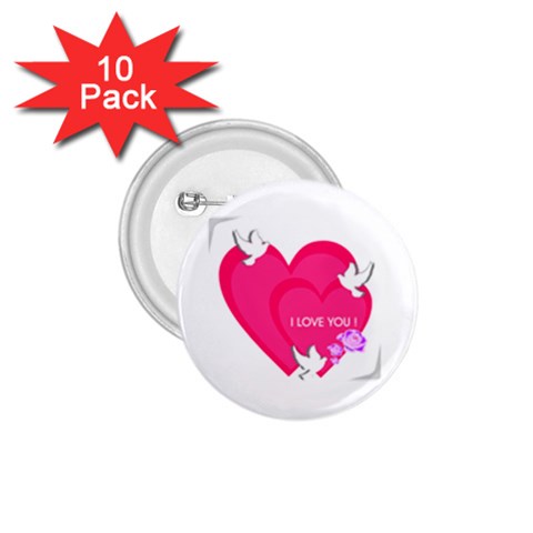 heart9453 1.75  Button (10 pack)  from ArtsNow.com Front