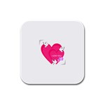 heart9453 Rubber Square Coaster (4 pack)