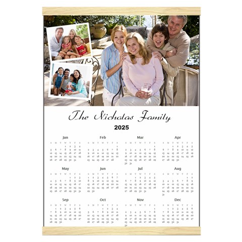 Personalized Family Calendar Canvas Yearly Calendar 16  x 22  from ArtsNow.com Front - Jan 2025