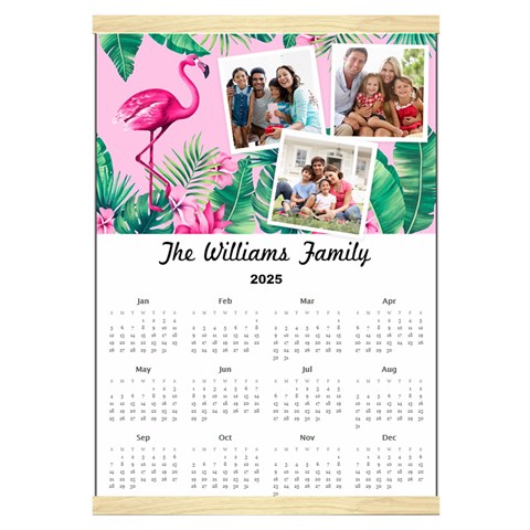 Personalized Summer Family Calendar Canvas Yearly Calendar 16  x 22  from ArtsNow.com Front - Jan 2025