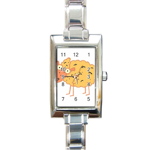 Funky sheep Rectangular Italian Charm Watch from ArtsNow.com Front