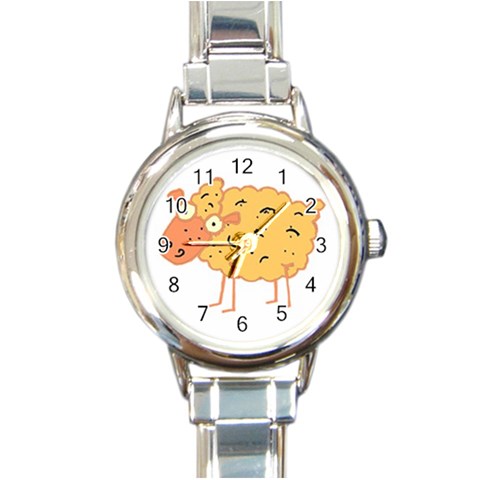 Funky sheep Round Italian Charm Watch from ArtsNow.com Front