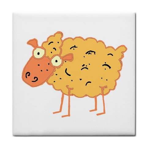 Funky sheep Tile Coaster from ArtsNow.com Front