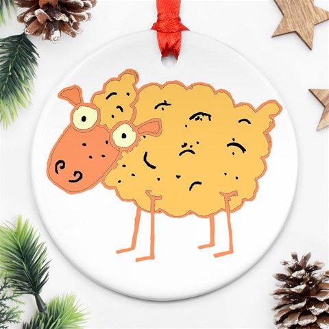 Funky sheep Ornament (Round) from ArtsNow.com Front