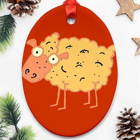 Funky sheep Ornament (Oval) from ArtsNow.com Front