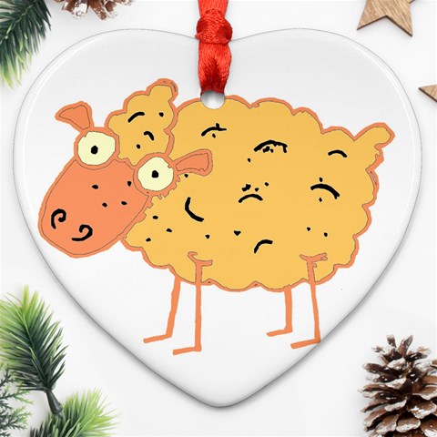 Funky sheep Ornament (Heart) from ArtsNow.com Front