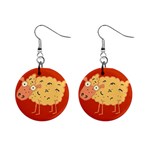 Funky sheep 1  Button Earrings