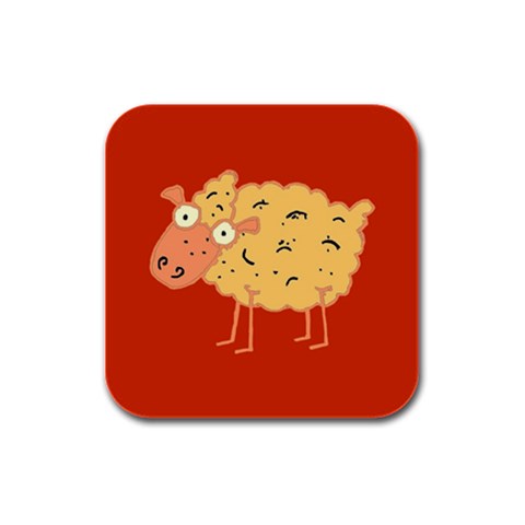Funky sheep Rubber Square Coaster (4 pack) from ArtsNow.com Front