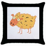 Funky sheep Throw Pillow Case (Black)