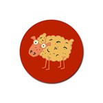 Funky sheep Rubber Round Coaster (4 pack)