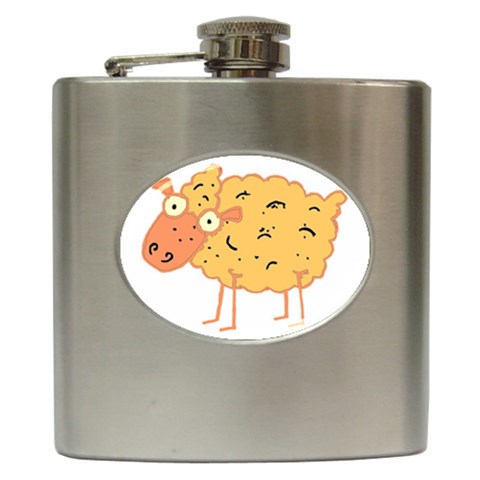 Funky sheep Hip Flask (6 oz) from ArtsNow.com Front