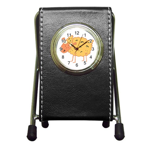 Funky sheep Pen Holder Desk Clock from ArtsNow.com Front