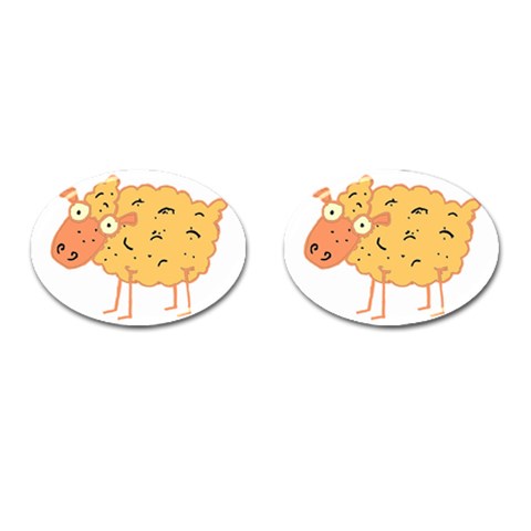 Funky sheep Cufflinks (Oval) from ArtsNow.com Front(Pair)