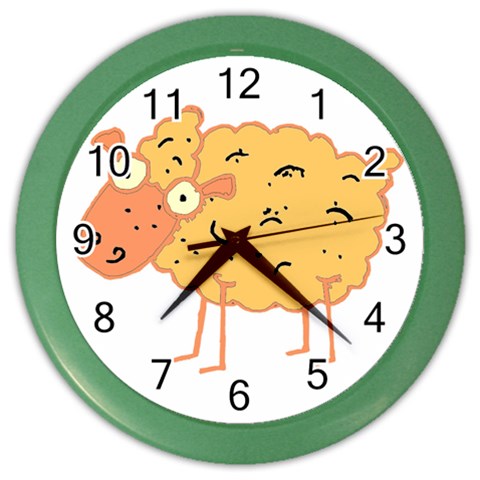 Funky sheep Color Wall Clock from ArtsNow.com Front