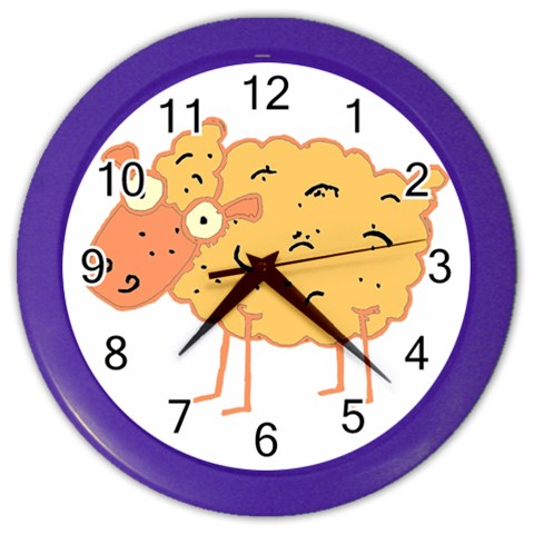 Funky sheep Color Wall Clock from ArtsNow.com Front