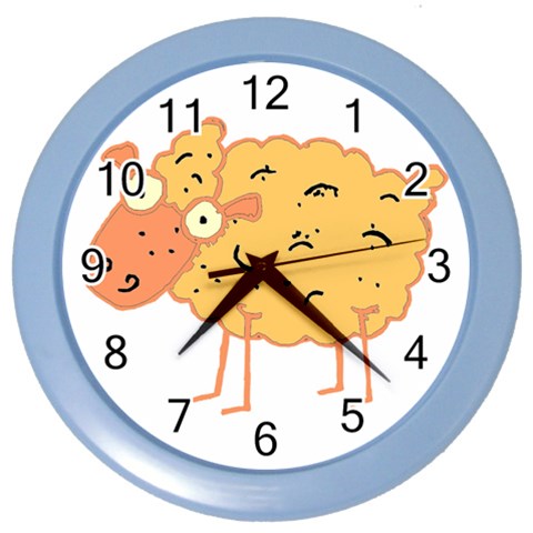 Funky sheep Color Wall Clock from ArtsNow.com Front