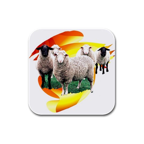 Flock Rubber Square Coaster (4 pack) from ArtsNow.com Front