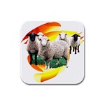 Flock Rubber Square Coaster (4 pack)