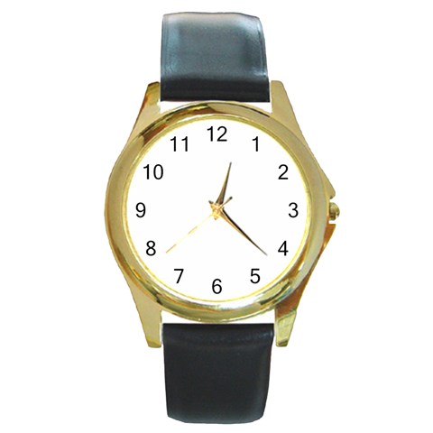Drinking giraffe Round Gold Metal Watch from ArtsNow.com Front