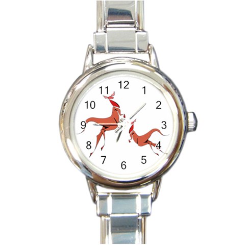 Kangaroo 1 Round Italian Charm Watch from ArtsNow.com Front