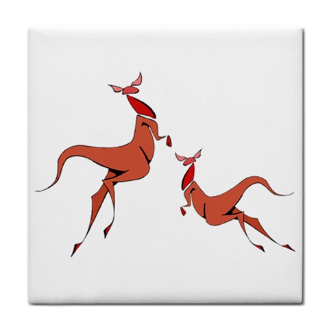 Kangaroo 1 Tile Coaster from ArtsNow.com Front