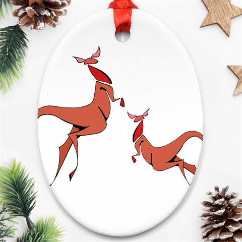 Kangaroo 1 Ornament (Oval) from ArtsNow.com Front