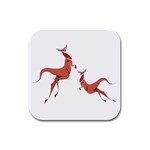 Kangaroo 1 Rubber Square Coaster (4 pack)
