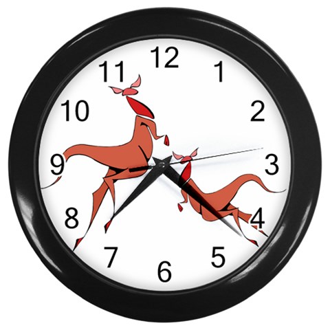 Kangaroo 1 Wall Clock (Black) from ArtsNow.com Front
