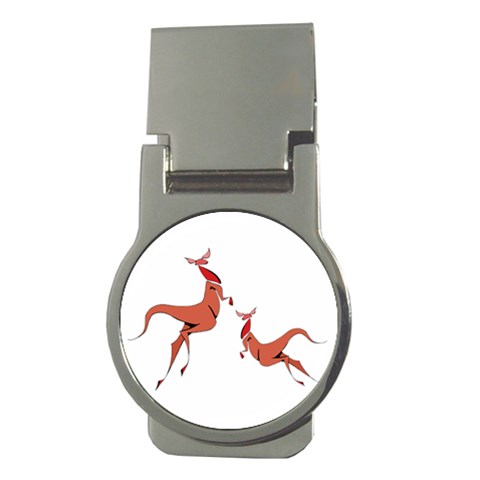 Kangaroo 1 Money Clip (Round) from ArtsNow.com Front