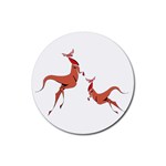 Kangaroo 1 Rubber Round Coaster (4 pack)