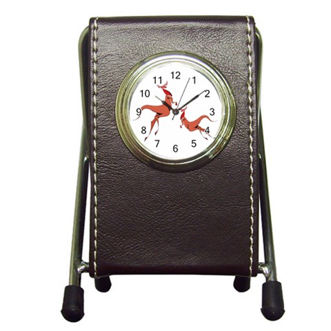 Kangaroo 1 Pen Holder Desk Clock from ArtsNow.com Front