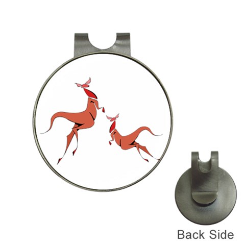 Kangaroo 1 Golf Ball Marker Hat Clip from ArtsNow.com Front