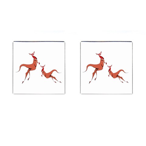 Kangaroo 1 Cufflinks (Square) from ArtsNow.com Front(Pair)