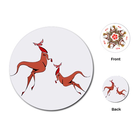 Kangaroo 1 Playing Cards (Round) from ArtsNow.com Front