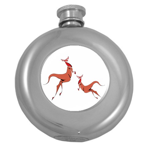 Kangaroo 1 Hip Flask (5 oz) from ArtsNow.com Front