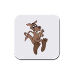 Kangaroo 2 - Rubber Square Coaster (4 pack)