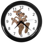 Kangaroo 2 - Wall Clock (Black)