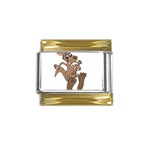 Kangaroo 2 - Gold Trim Italian Charm (9mm)