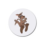 Kangaroo 2 - Rubber Round Coaster (4 pack)