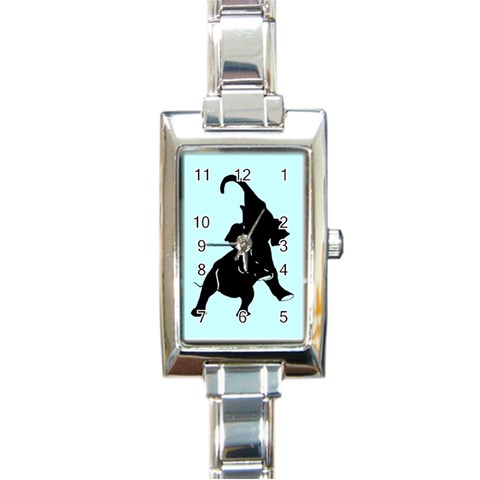 Elephant1 Rectangular Italian Charm Watch from ArtsNow.com Front