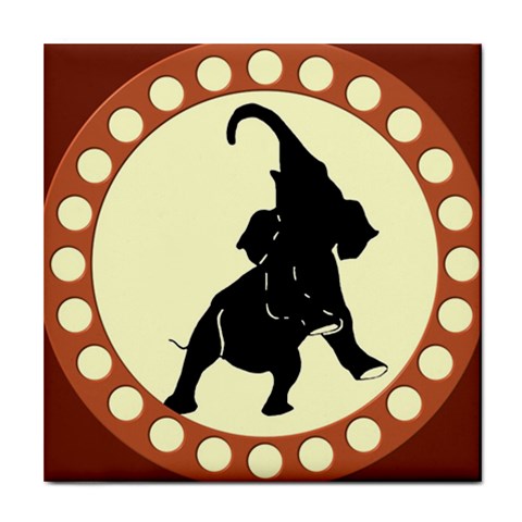 Elephant1 Tile Coaster from ArtsNow.com Front