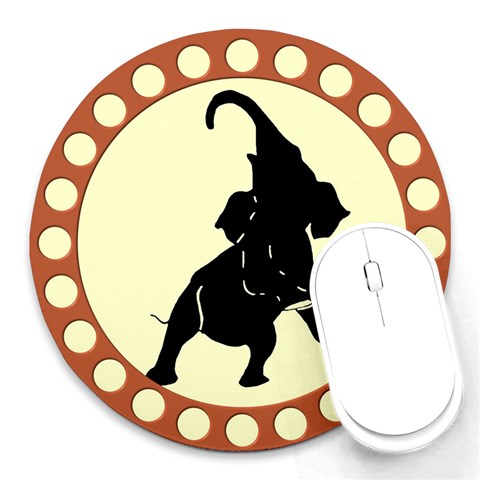 Elephant1 Round Mousepad from ArtsNow.com Front